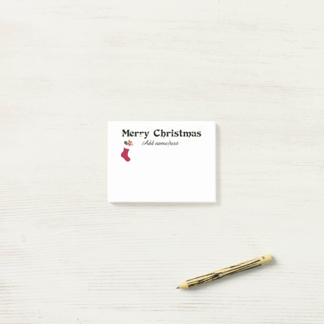 Merry Christmas Template Post-it Notes (On Desk)
