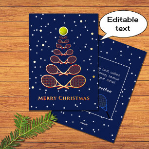 Merry christmas tennis tree custom text blue