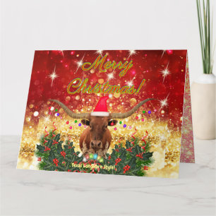 MERRY CHRISTMAS Texas LongHorn Style! Card