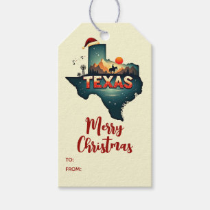 Merry Christmas Texas State Personalised Holiday  Gift Tags
