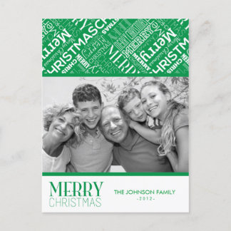 Merry Christmas Text Design Photo Card