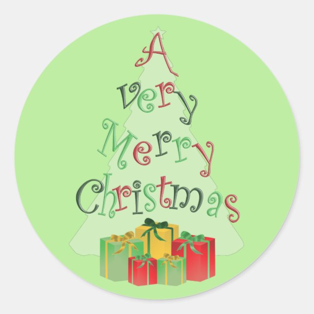 Merry Christmas text Design stickers (Front)