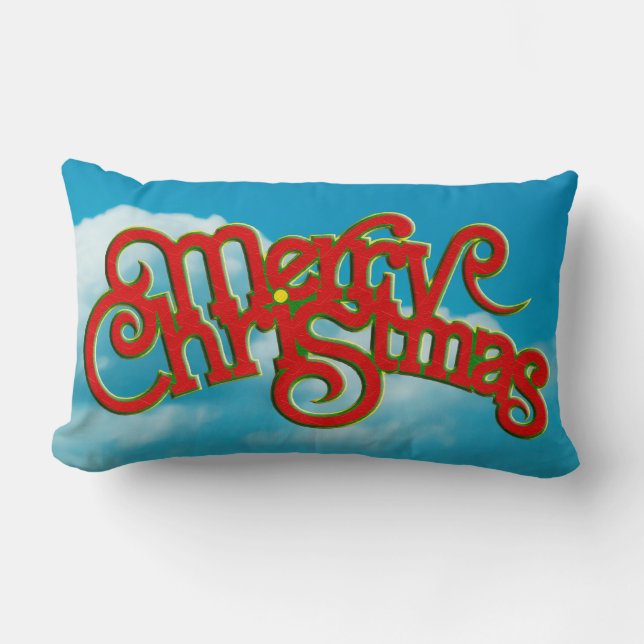 Merry Christmas - text design + your back. & ideas Lumbar Cushion (Front)
