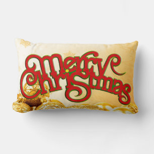 Merry Christmas - text design + your back. & ideas Lumbar Cushion
