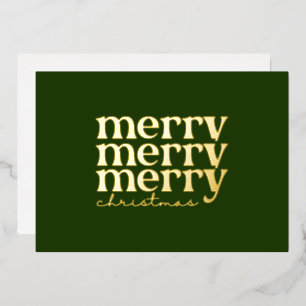 Merry Christmas Text Greeting on Green