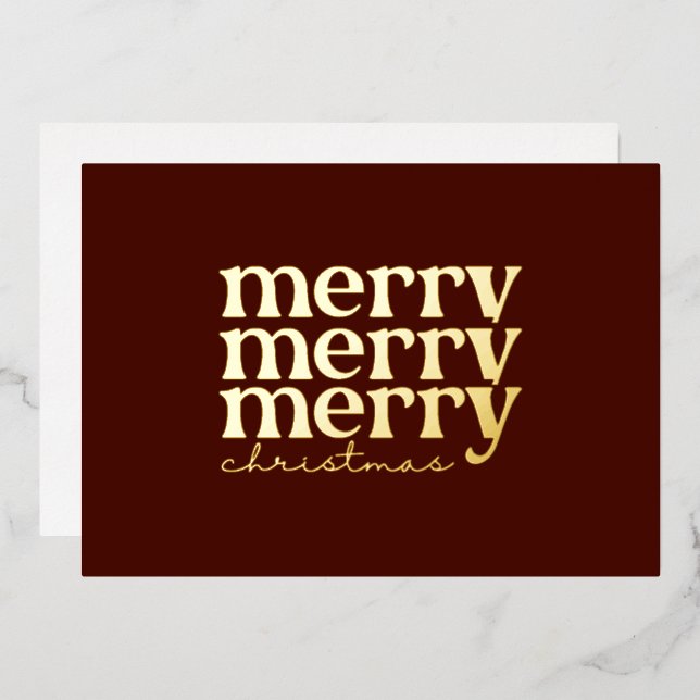 Merry Christmas Text Greeting on Red (Front/Back)