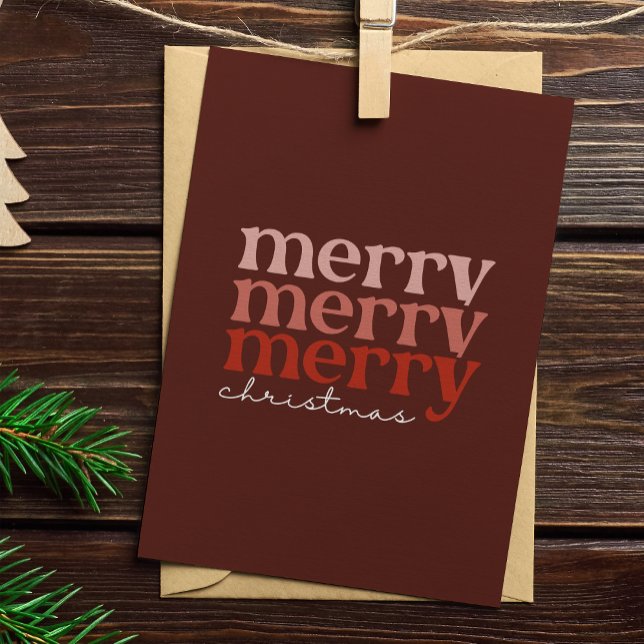Merry Christmas Text Greeting Red Holiday Card (Creator Uploaded)