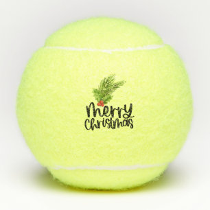 Merry Christmas Text handwriting Tennis Balls