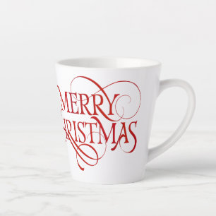 Merry Christmas text Latte Mug