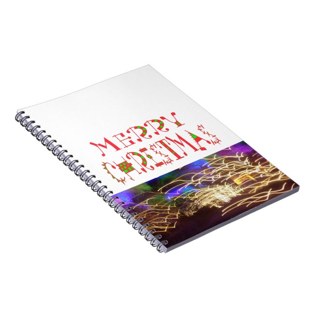 Merry Christmas Text Pattern Design: Festive  Art Notebook (Right Side)