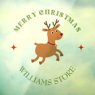 Merry Christmas text reindeer white