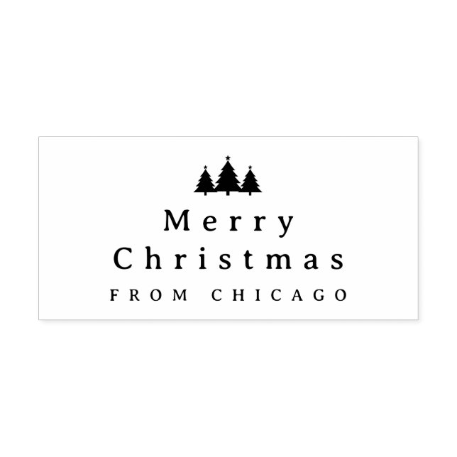 Merry Christmas Text Self Inking Rubber Stamp (Design)