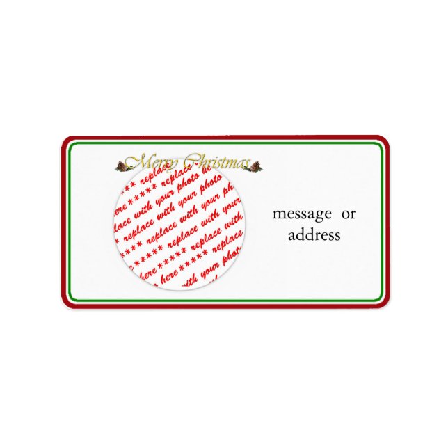 Merry Christmas Text with Pine cones Label (Front)