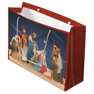 Merry Christmas The Birth of Christ Large Gift Ba Bag