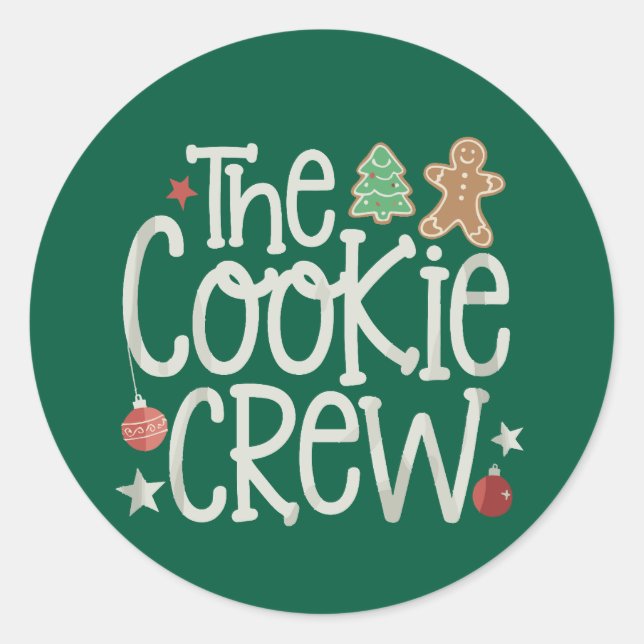 Merry Christmas The Cookie Crew Xmas Matching Classic Round Sticker (Front)