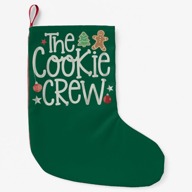 Merry Christmas The Cookie Crew Xmas Matching Small Christmas Stocking (Front)