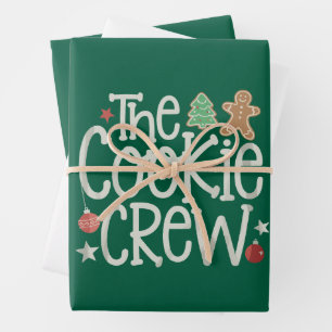 Merry Christmas The Cookie Crew Xmas Matching Wrapping Paper Sheet