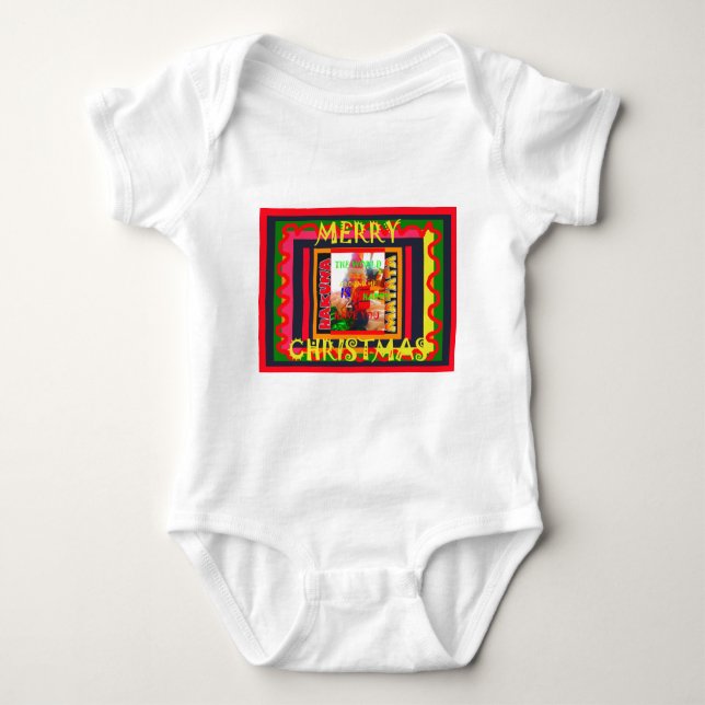 Merry Christmas The world around me is happy to ha Baby Bodysuit (Front)