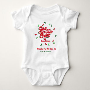 Merry Christmas Thinking of You Personalise Baby Bodysuit