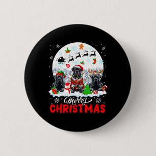 Merry Christmas Three Santa Elf Reindeer Cane Cors 6 Cm Round Badge
