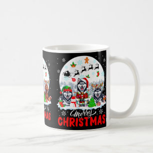 Merry Christmas Three Santa Elf Reindeer Irish Set Coffee Mug