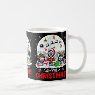 Merry Christmas Three Santa Elf Reindeer Landseers Coffee Mug