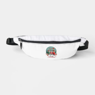 Merry Christmas Three Santa Elf Reindeer Siamese C Bum Bags