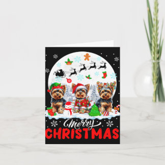 Merry Christmas Three Santa Elf Reindeer Yorkshire Card