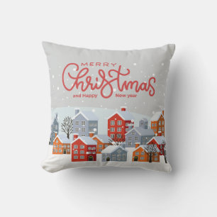 Merry Christmas Throw Pillow Festive Holiday