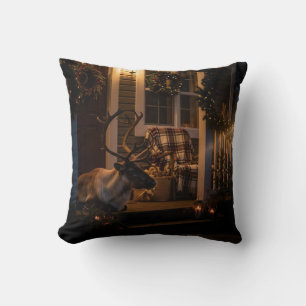 Merry Christmas Throw Pillow – Reindeer