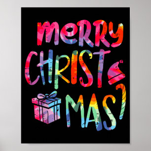 Merry Christmas Tie-dye Xmas Holiday Men Women Kid Poster