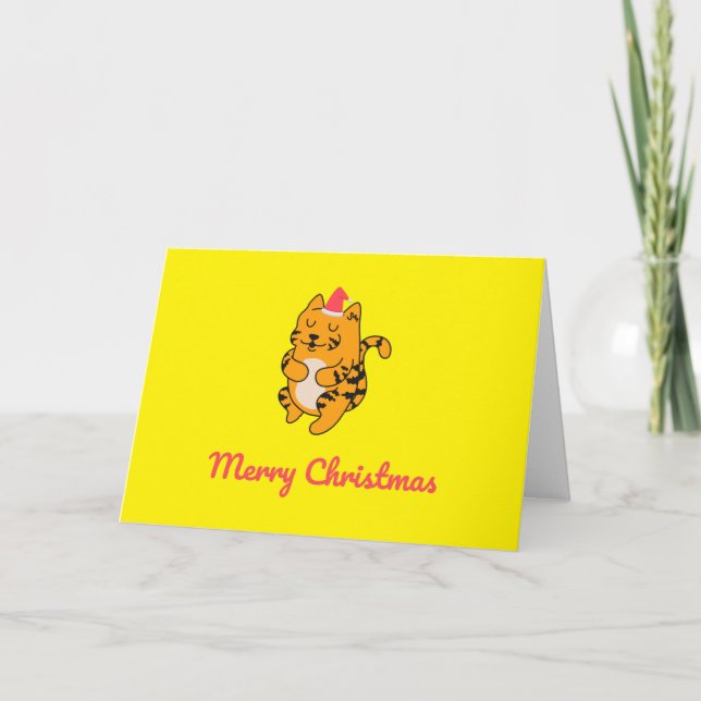 Merry Christmas Tiger Holiday Card (Front)