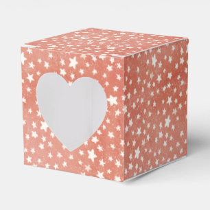 Merry Christmas Tiny White Stars Twinkling on Red Favour Box