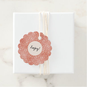 Merry Christmas Tiny White Stars Twinkling on Red Favour Tags