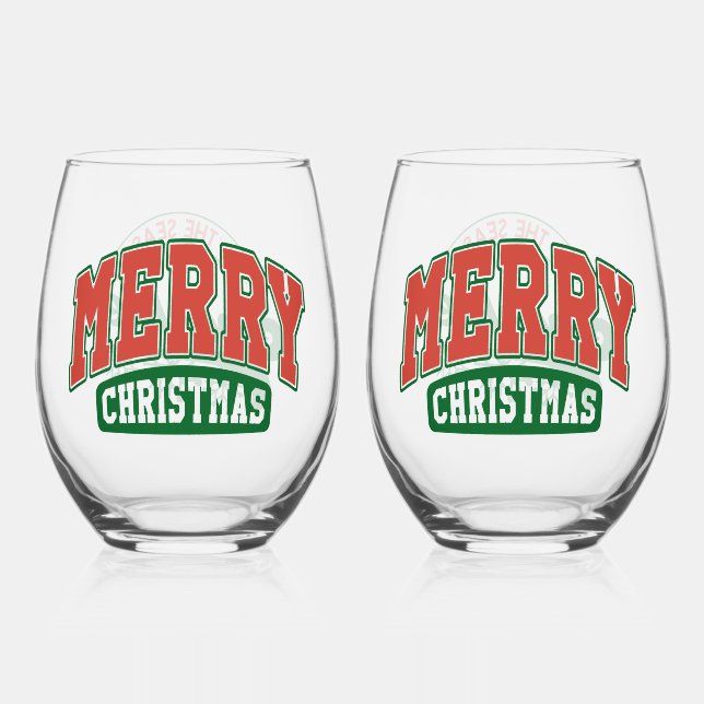 Merry Christmas 'Tis the Season to Sparkle Stemless Wine Glass (Front)