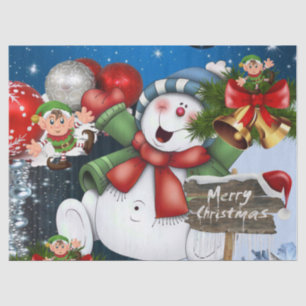 Merry Christmas Tissue Paper Snowman