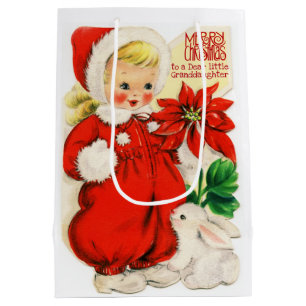 "Merry Christmas to a Dear Little Grandda" Vintage Medium Gift Bag