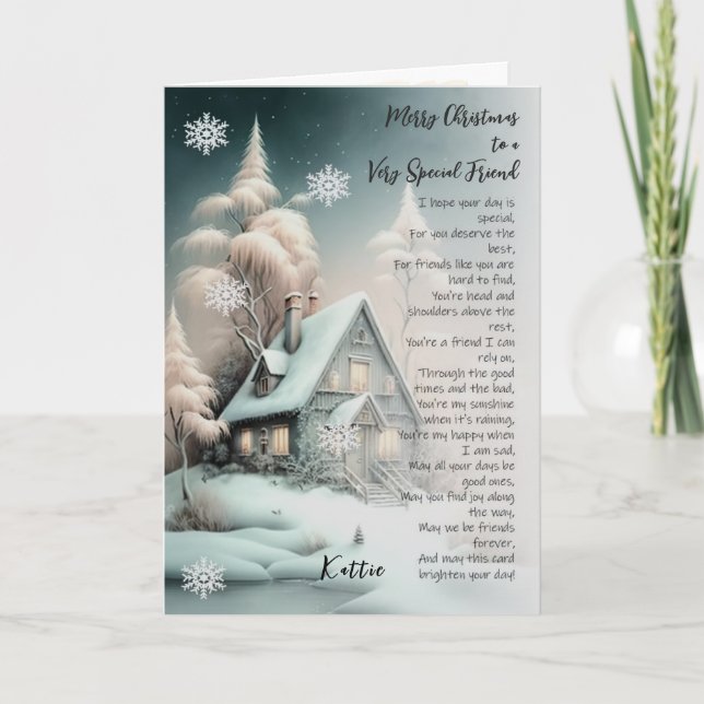 Merry Christmas to a Very Special Friend Christmas Card (Front)