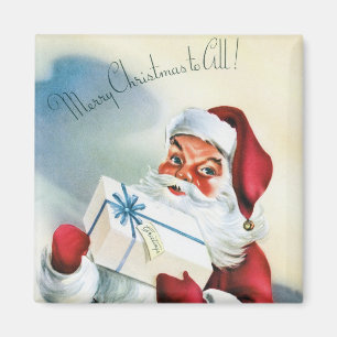 Merry Christmas to All (Retro Santa Claus) Magnet