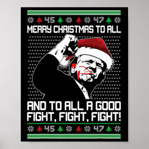 Merry Christmas To All Santa Trump President Ugly Poster