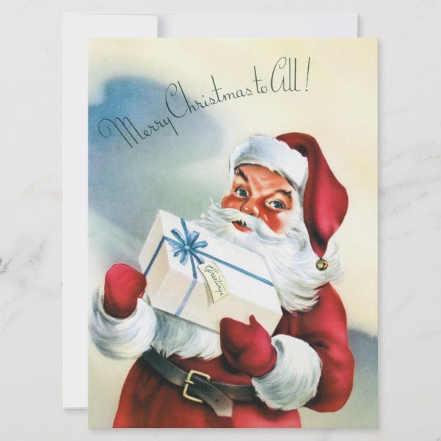 Merry Christmas to All (Vintage Santa Claus)  Card (Front)