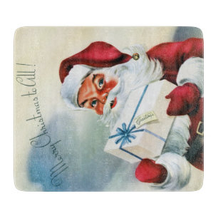 Merry Christmas to All (Vintage Santa Claus) Cutting Board