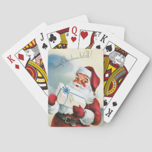 Merry Christmas to All (Vintage Santa Claus) Playing Cards