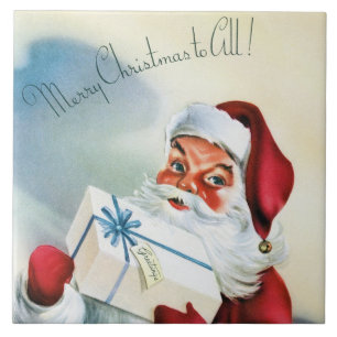 Merry Christmas to All (Vintage Santa Claus) Tile