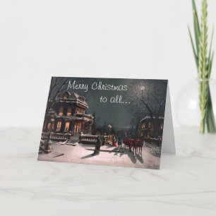Merry Christmas to all Vintage Winter Scene Card