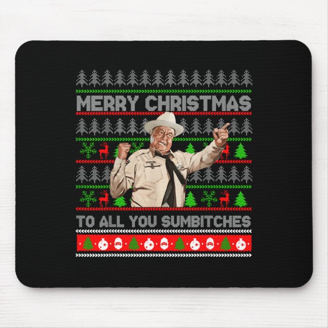 Merry Christmas To All You Sumes Ugly Sweater Retr Mouse Pad (Front)