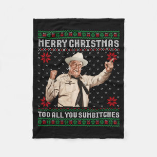 Merry Christmas To All You Sumes Ugly Sweater Vint Fleece Blanket