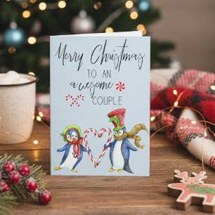 Merry Christmas to an Awesome Couple Holiday Card