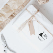 Merry Christmas to and from label, custom name,