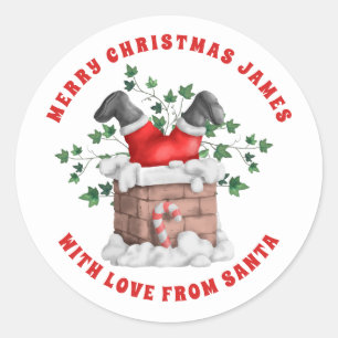 Merry Christmas to Child from Santa Chimney Classic Round Sticker